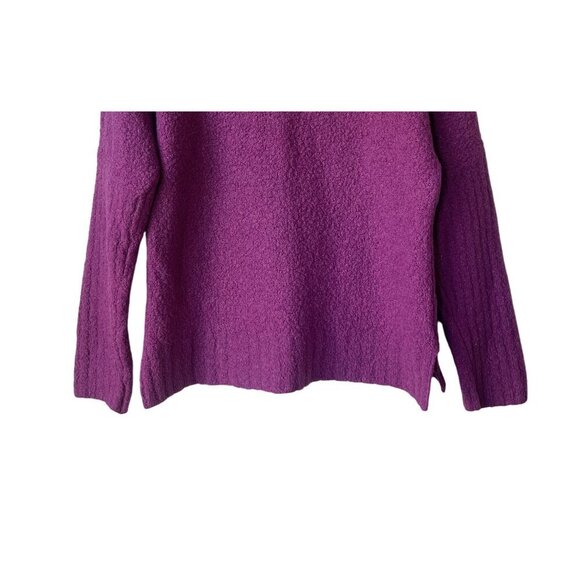 Anthropologie Wool Alpaca Sweater XS Sleeping On Snow Side Slit Fuzzy Purple - Picture 9 of 13